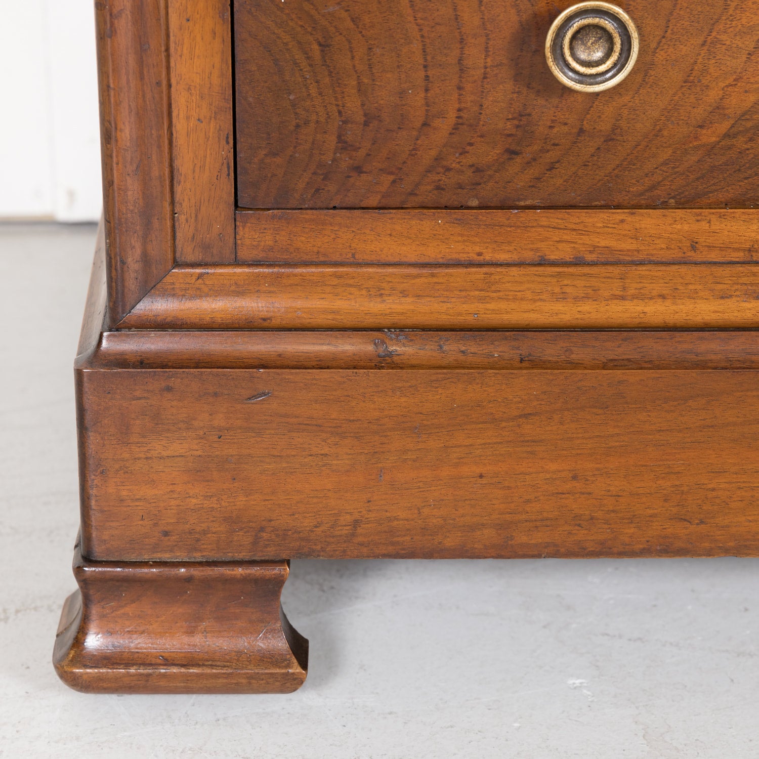 19th Century French Louis Philippe Period Walnut Commode with Bookmatched Front and Marble Top