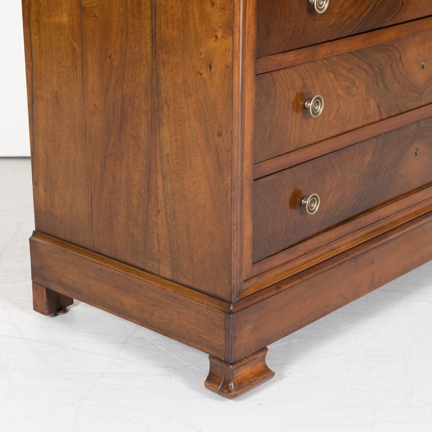 19th Century French Louis Philippe Period Walnut Commode with Bookmatched Front and Marble Top