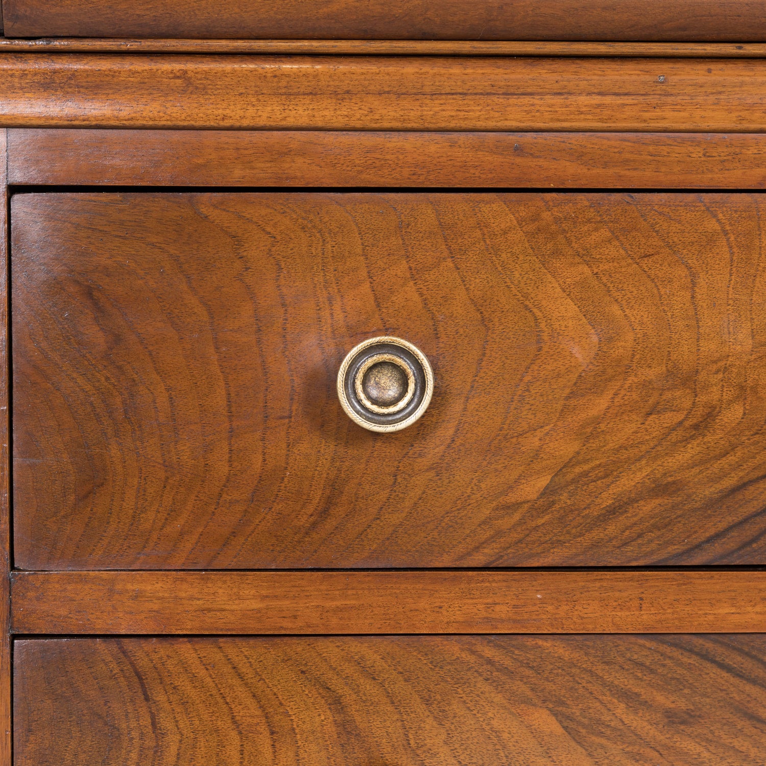 19th Century French Louis Philippe Period Walnut Commode with Bookmatched Front and Marble Top
