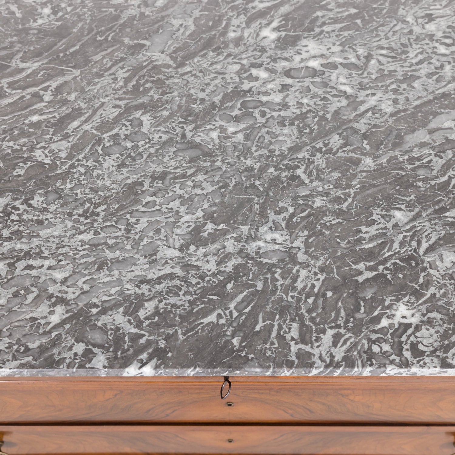 19th Century French Louis Philippe Period Walnut Commode with Bookmatched Front and Marble Top