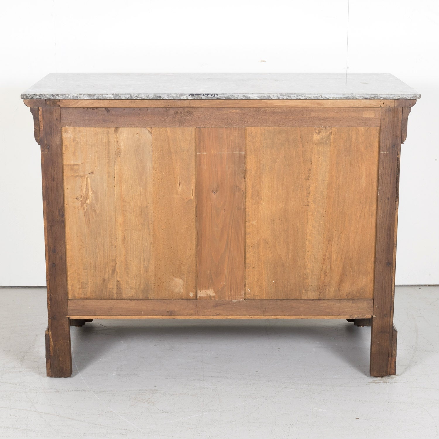 19th Century French Louis Philippe Period Walnut Commode with Bookmatched Front and Marble Top