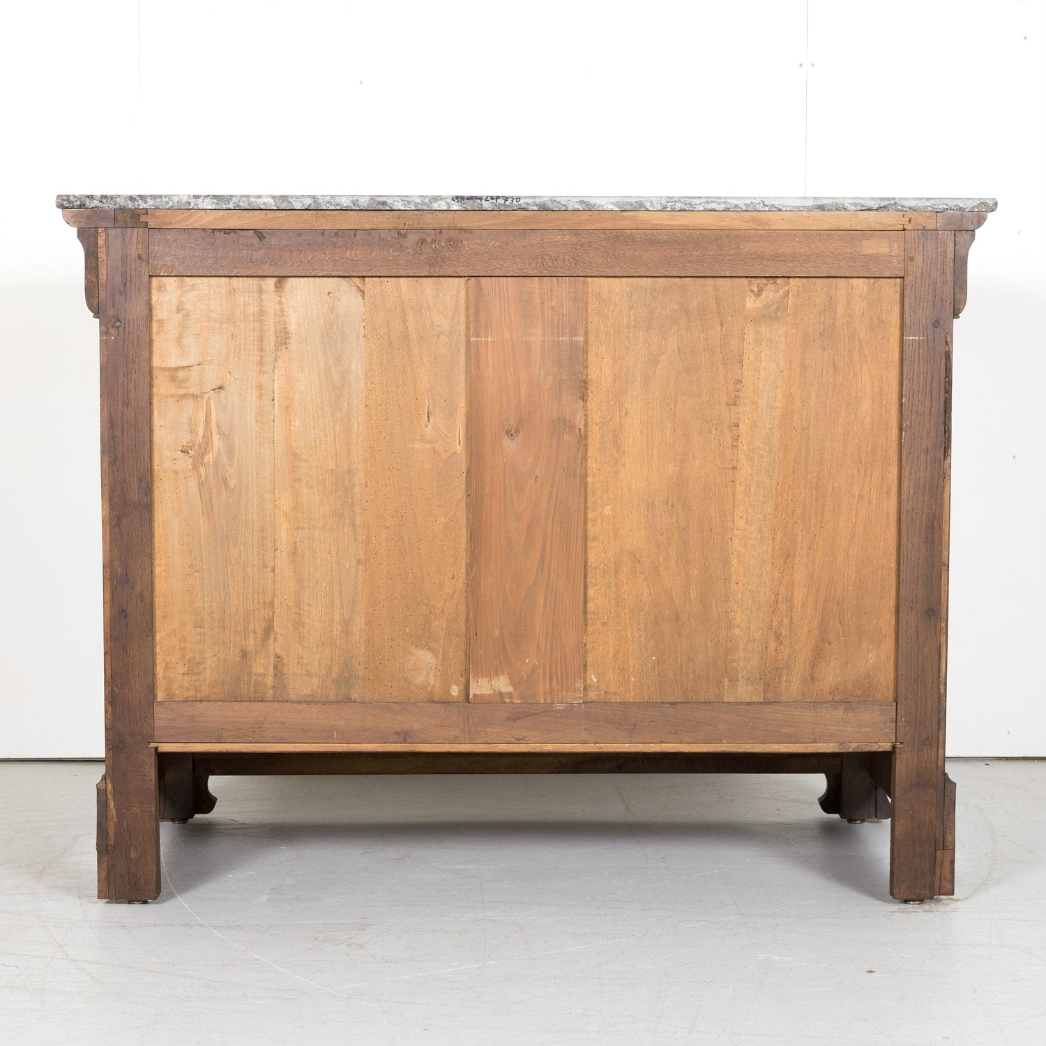 19th Century French Louis Philippe Period Walnut Commode with Bookmatched Front and Marble Top