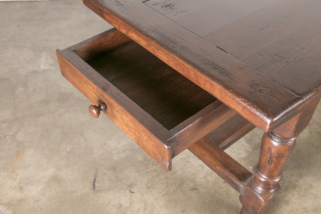 19th Century Solid Oak French Louis Philippe Farm Table