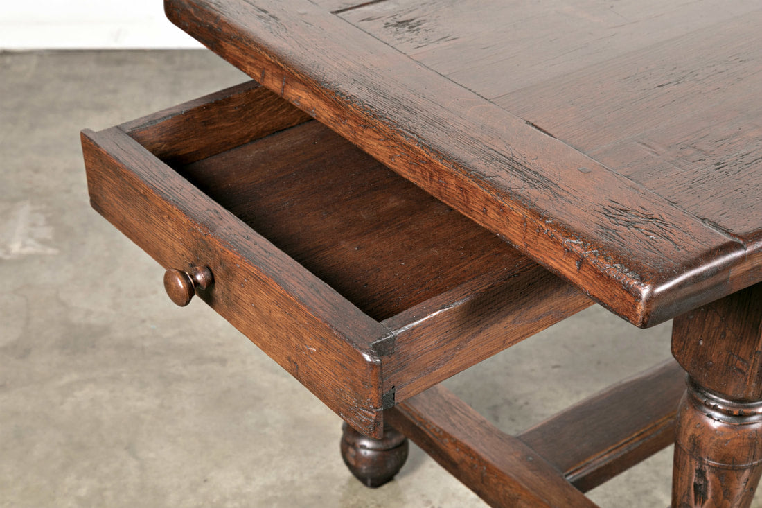 19th Century Solid Oak French Louis Philippe Farm Table