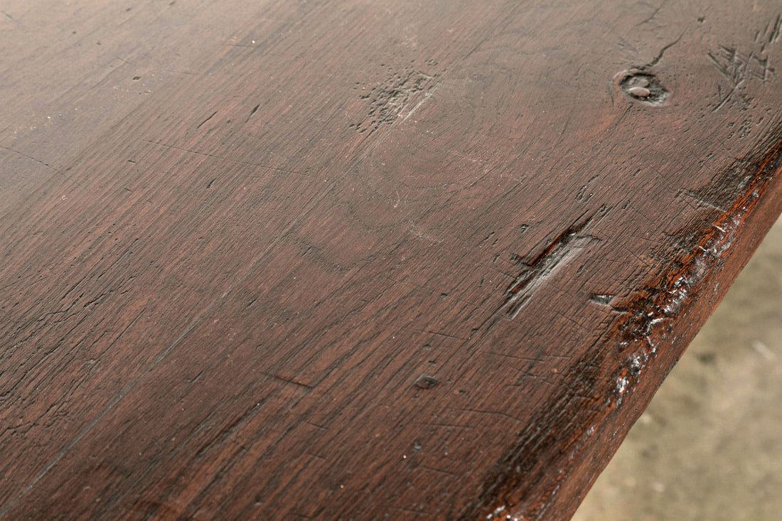 19th Century Solid Oak French Louis Philippe Farm Table