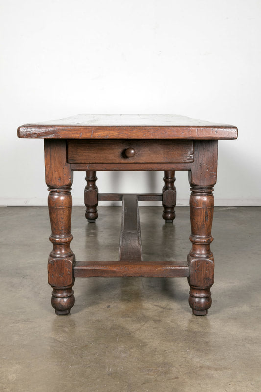 19th Century Solid Oak French Louis Philippe Farm Table