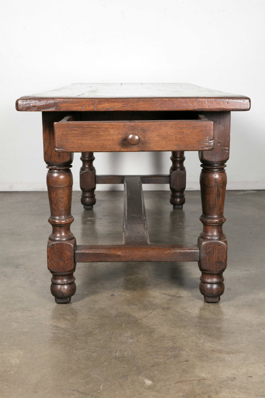 19th Century Solid Oak French Louis Philippe Farm Table