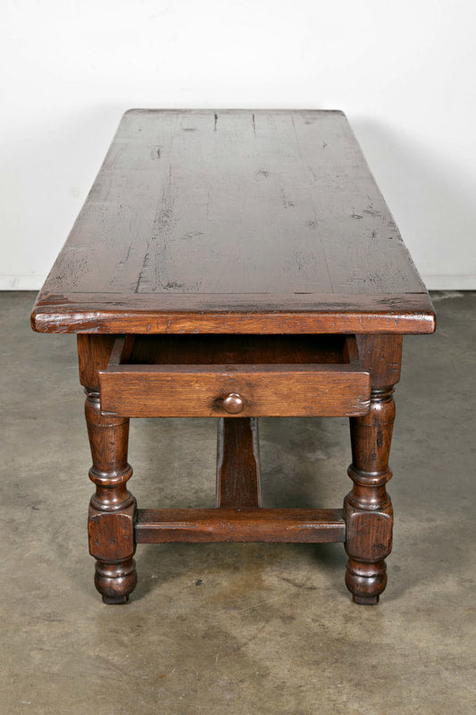19th Century Solid Oak French Louis Philippe Farm Table