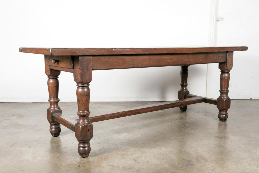 19th Century Solid Oak French Louis Philippe Farm Table