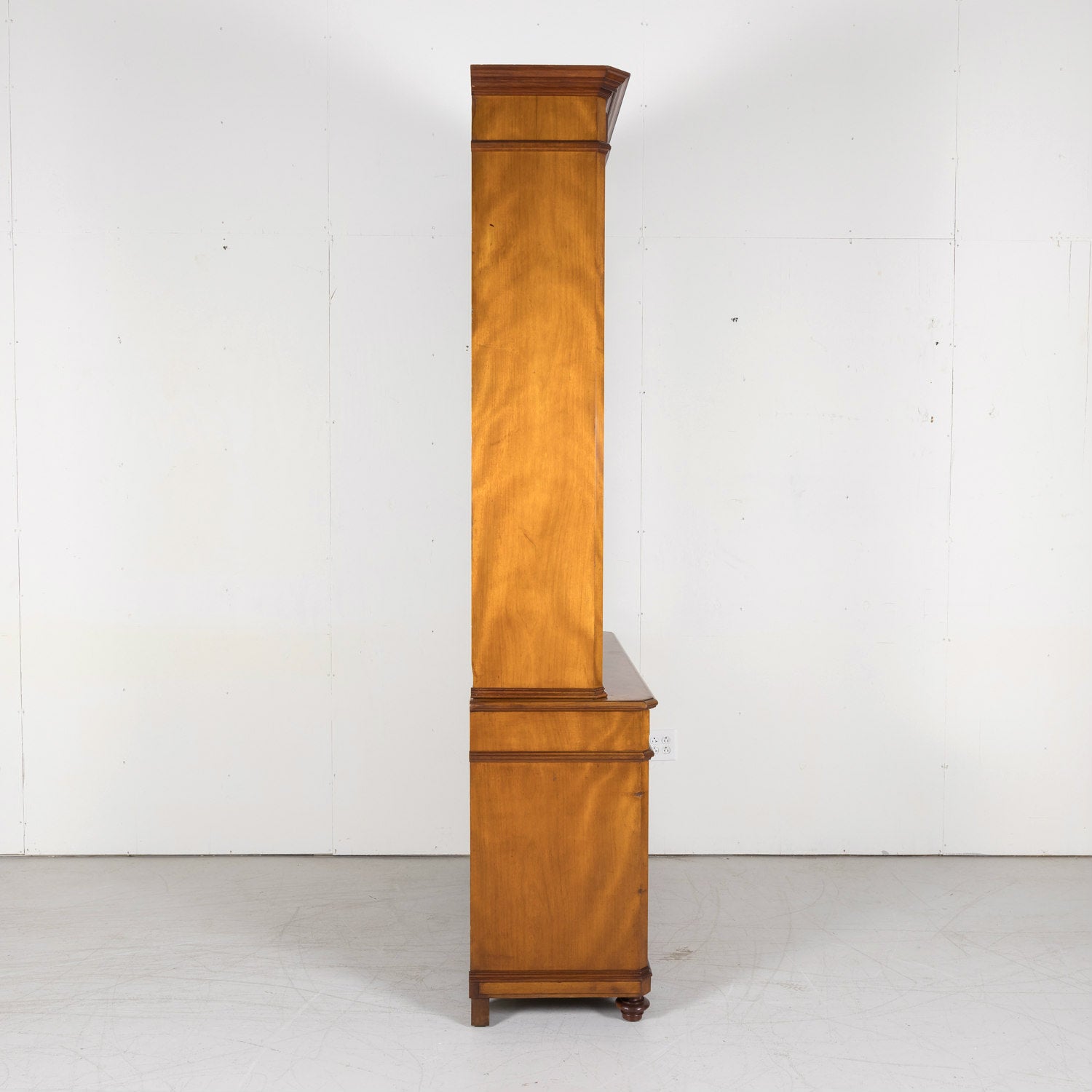 19th Century French Louis Philippe Style Flame Mahogany Bibliotheque or Bookcase from Lyon