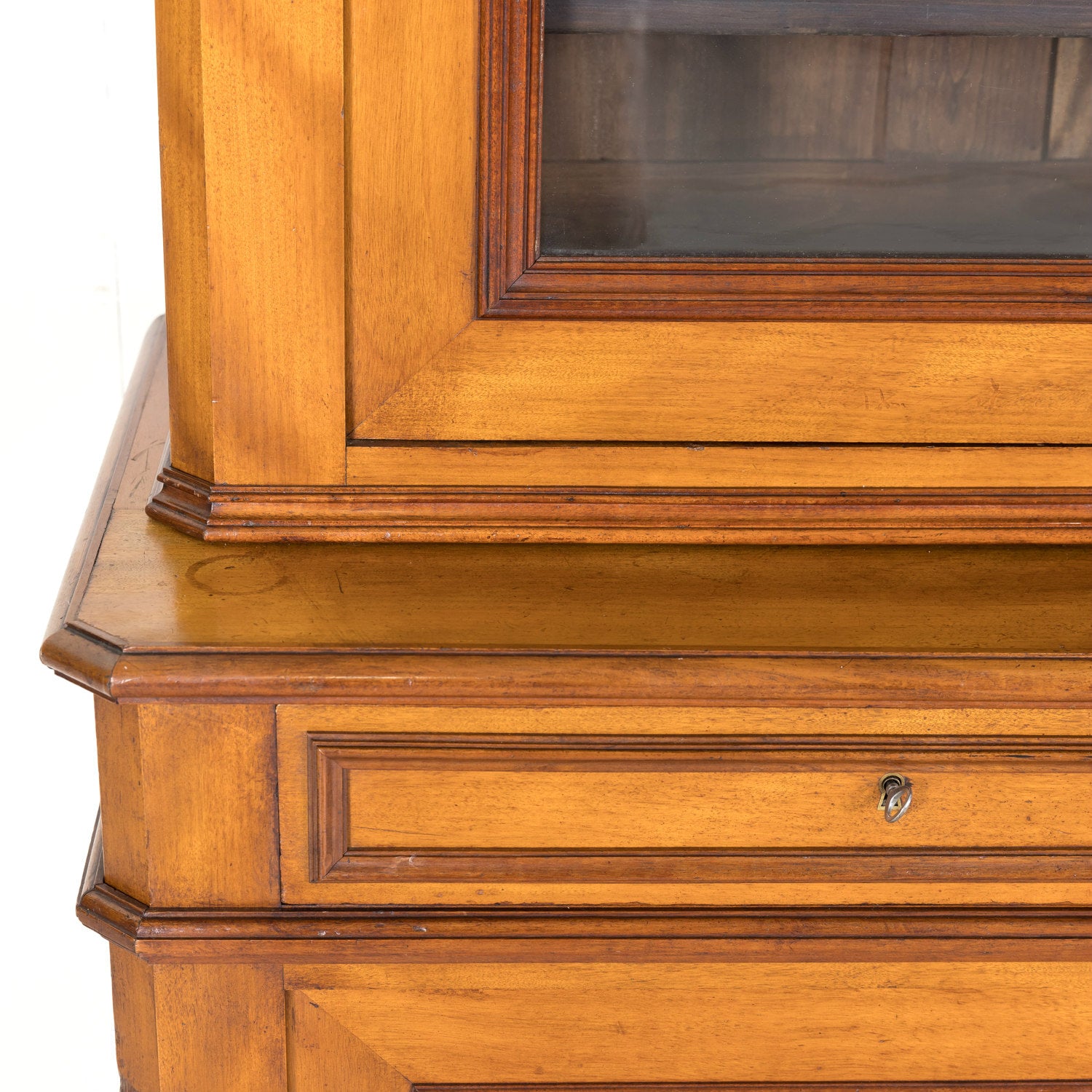 19th Century French Louis Philippe Style Flame Mahogany Bibliotheque or Bookcase from Lyon