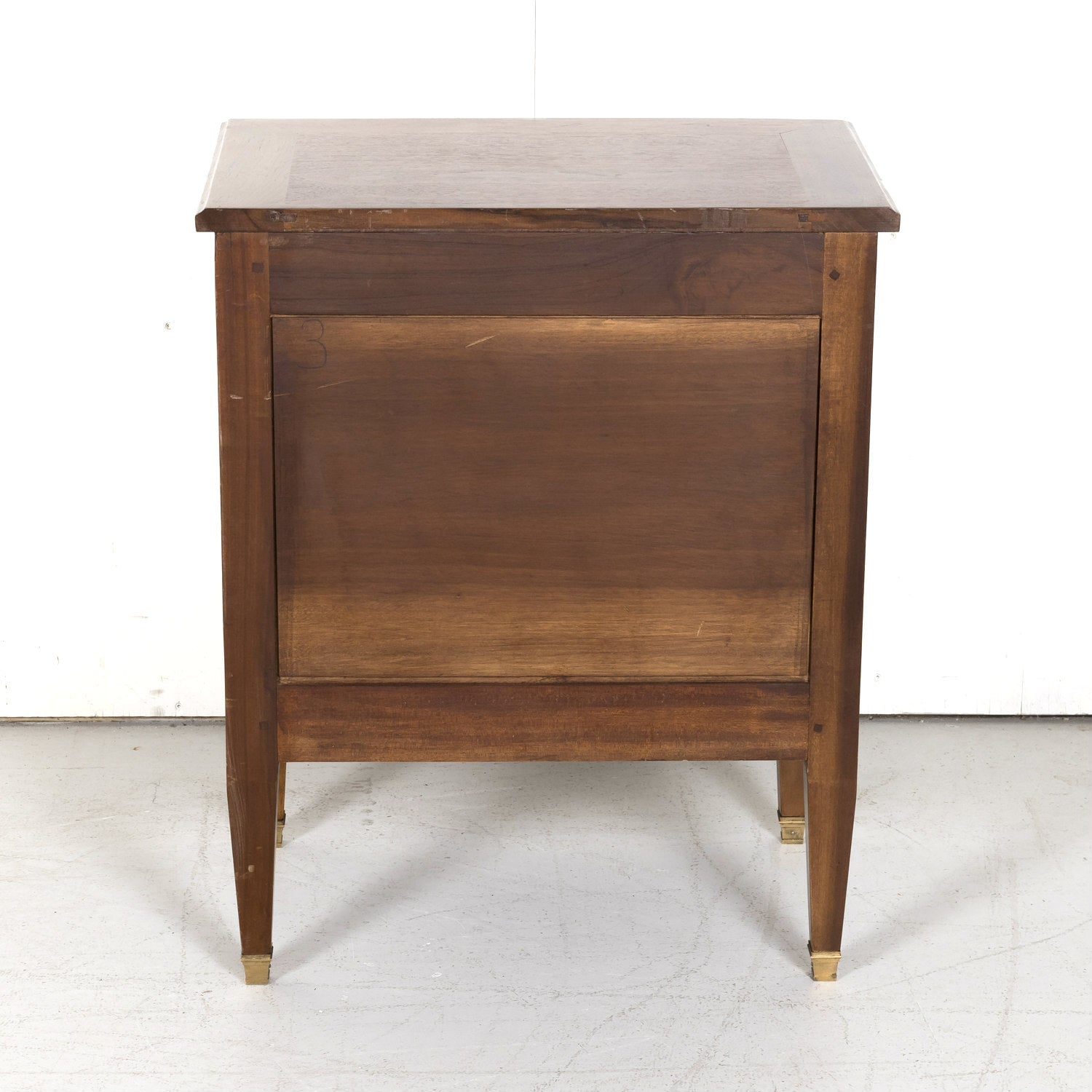 Early 20th Century French Louis XVI Style Petite Five Drawer Walnut Commode