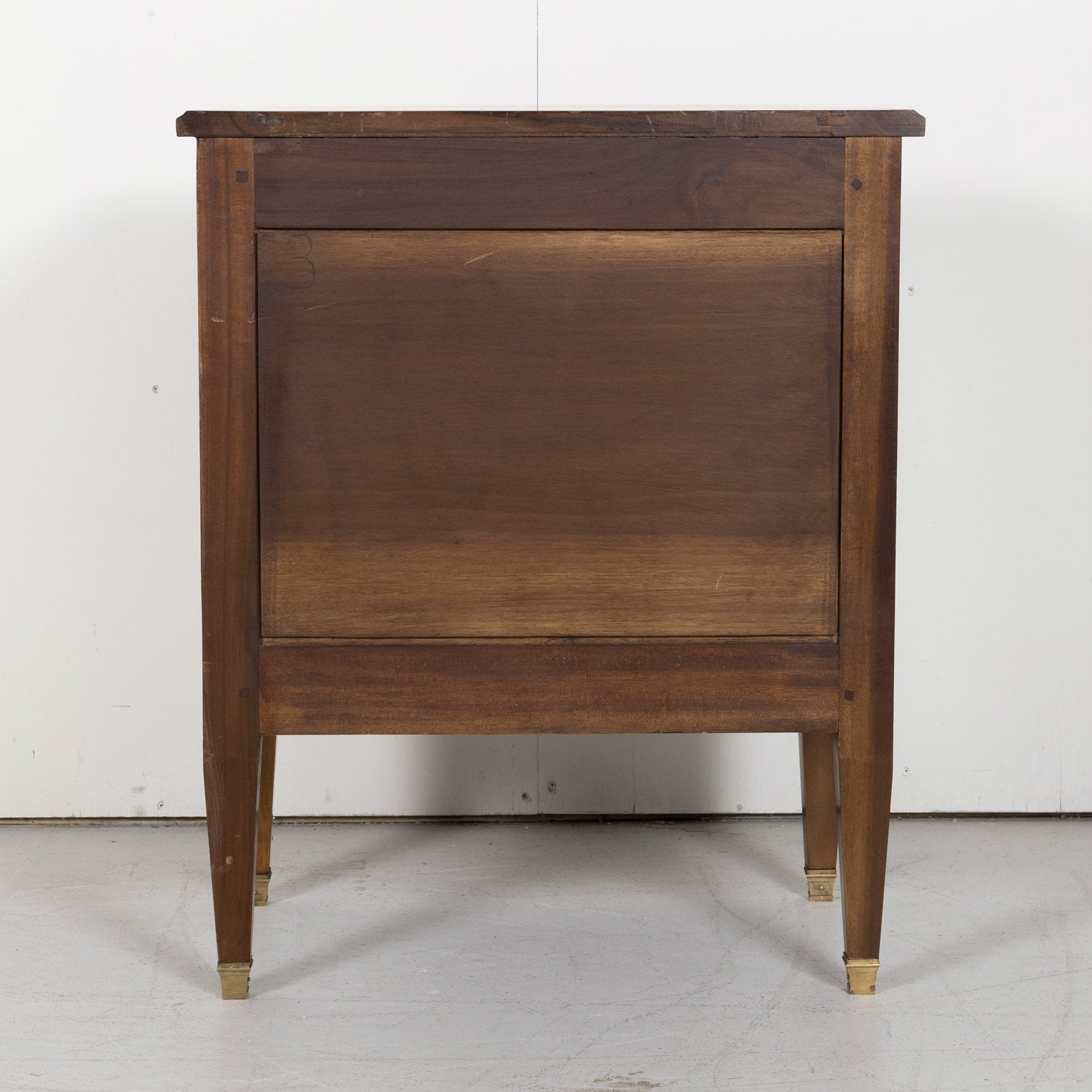 Early 20th Century French Louis XVI Style Petite Five Drawer Walnut Commode