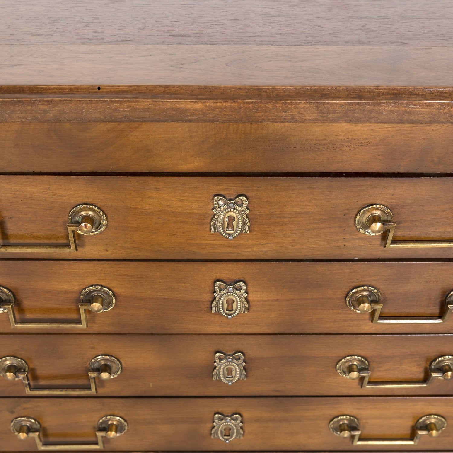 Early 20th Century French Louis XVI Style Petite Five Drawer Walnut Commode