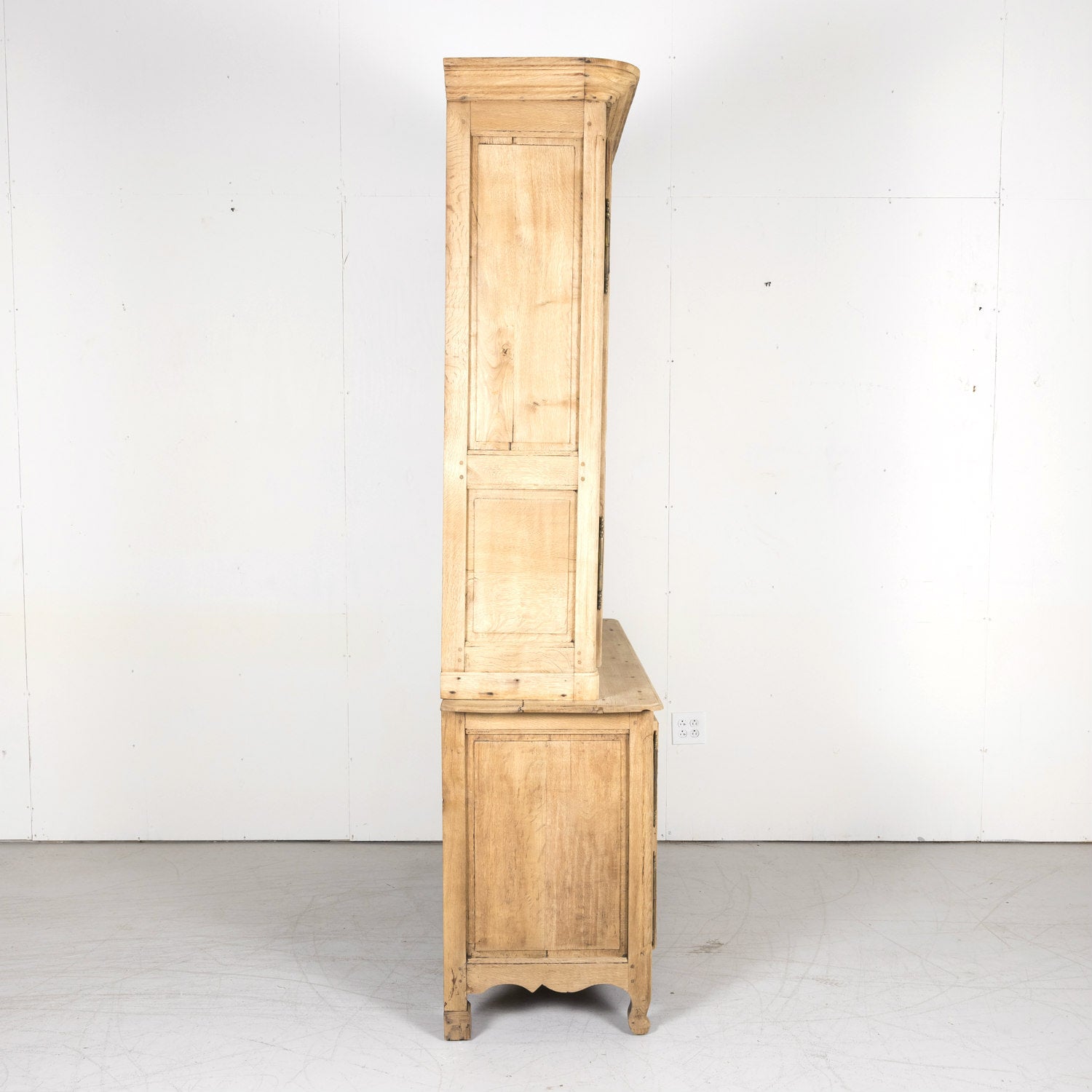 Late 18th Century Louis XV-Louis XVI Transition Period Bleached Oak Buffet Deux Corps