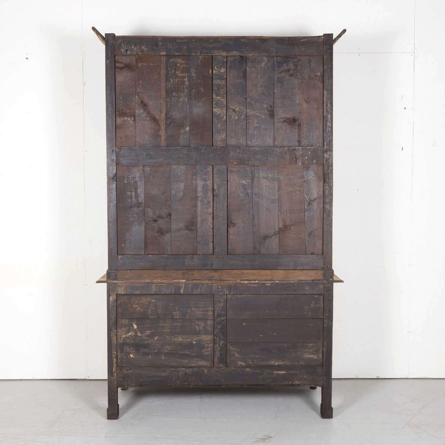 Late 18th Century Louis XV-Louis XVI Transition Period Bleached Oak Buffet Deux Corps