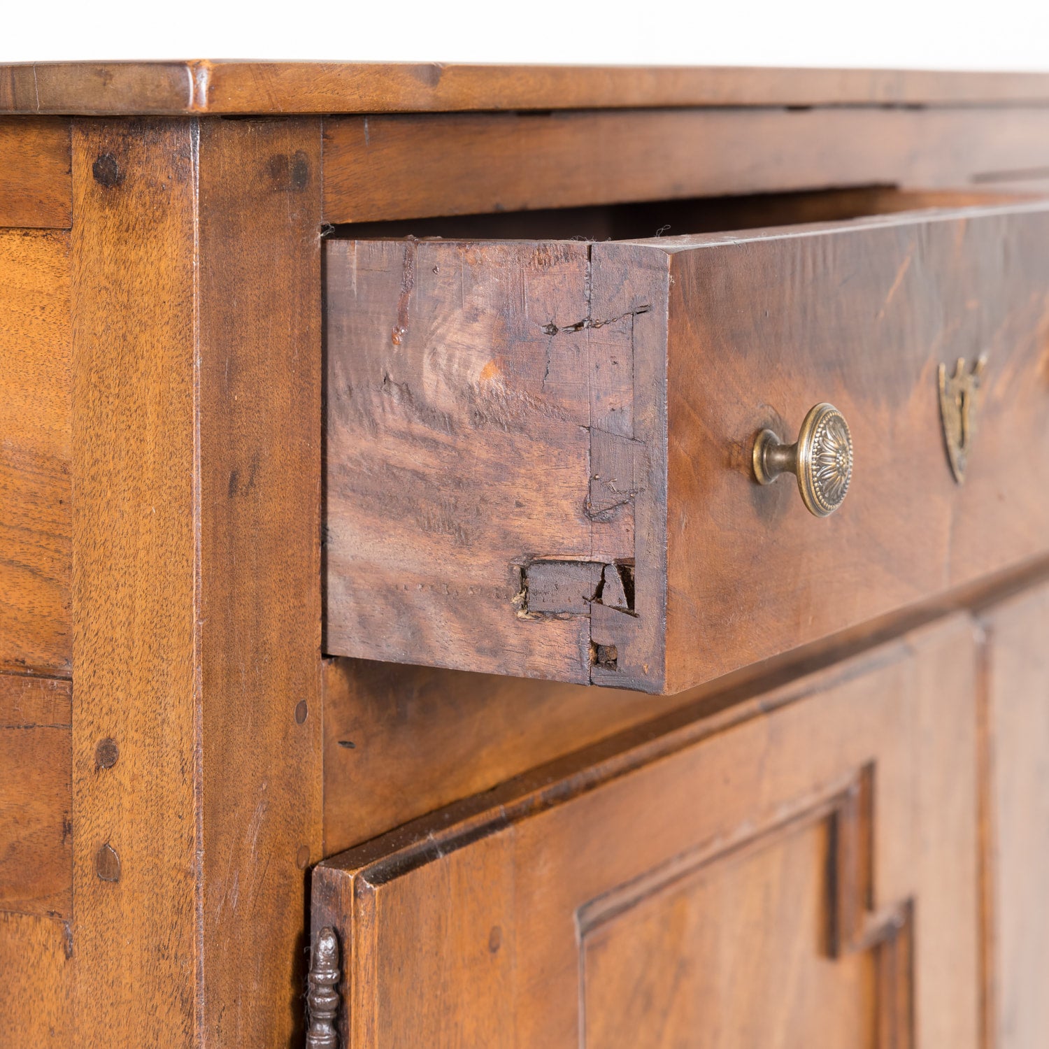 SOLD Period 18th Century Louis XVI Country French Buffet d'Appui, Solid Walnut from Lyon