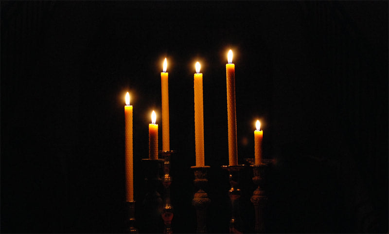 Lucienne Hand Rolled French Beeswax Alter Candles from Provence, Box of 9  