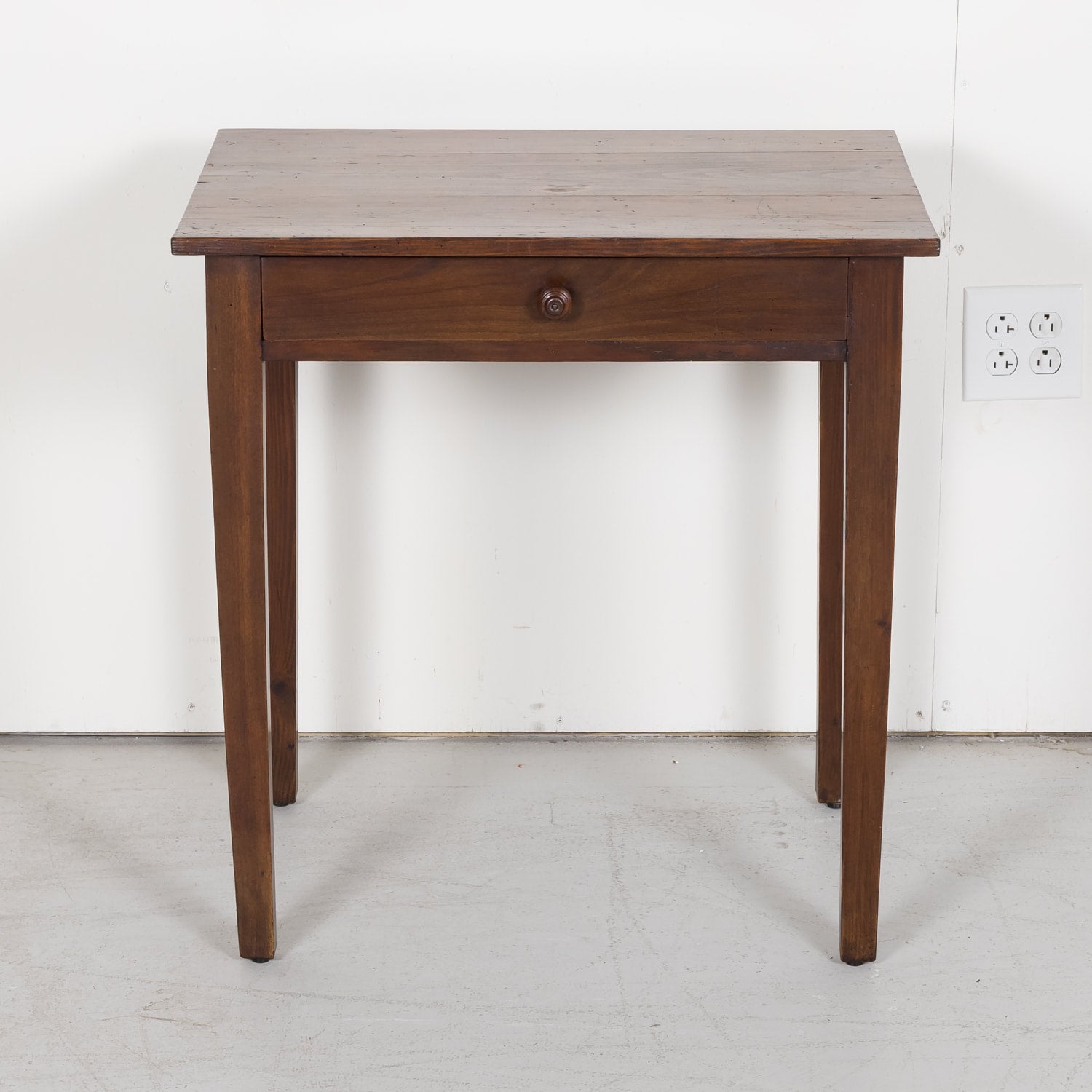 Pine and Walnut Country French Side Table from South of France c. 1890s