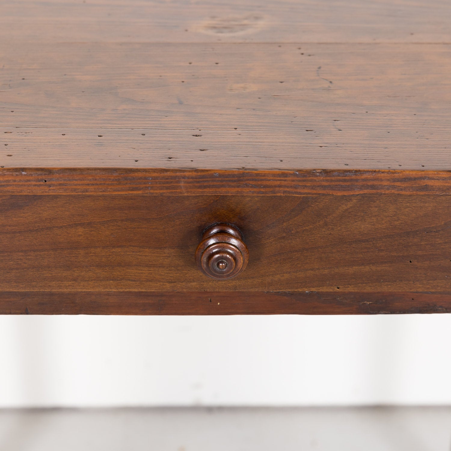 Pine and Walnut Country French Side Table from South of France c. 1890s