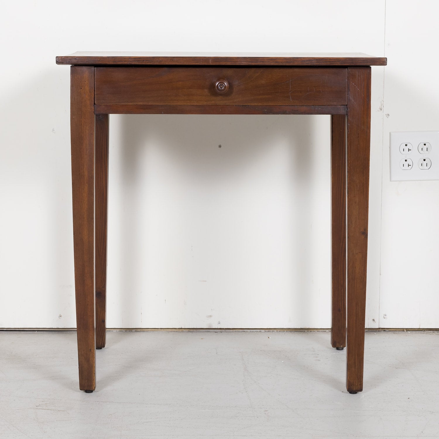 Pine and Walnut Country French Side Table from South of France c. 1890s