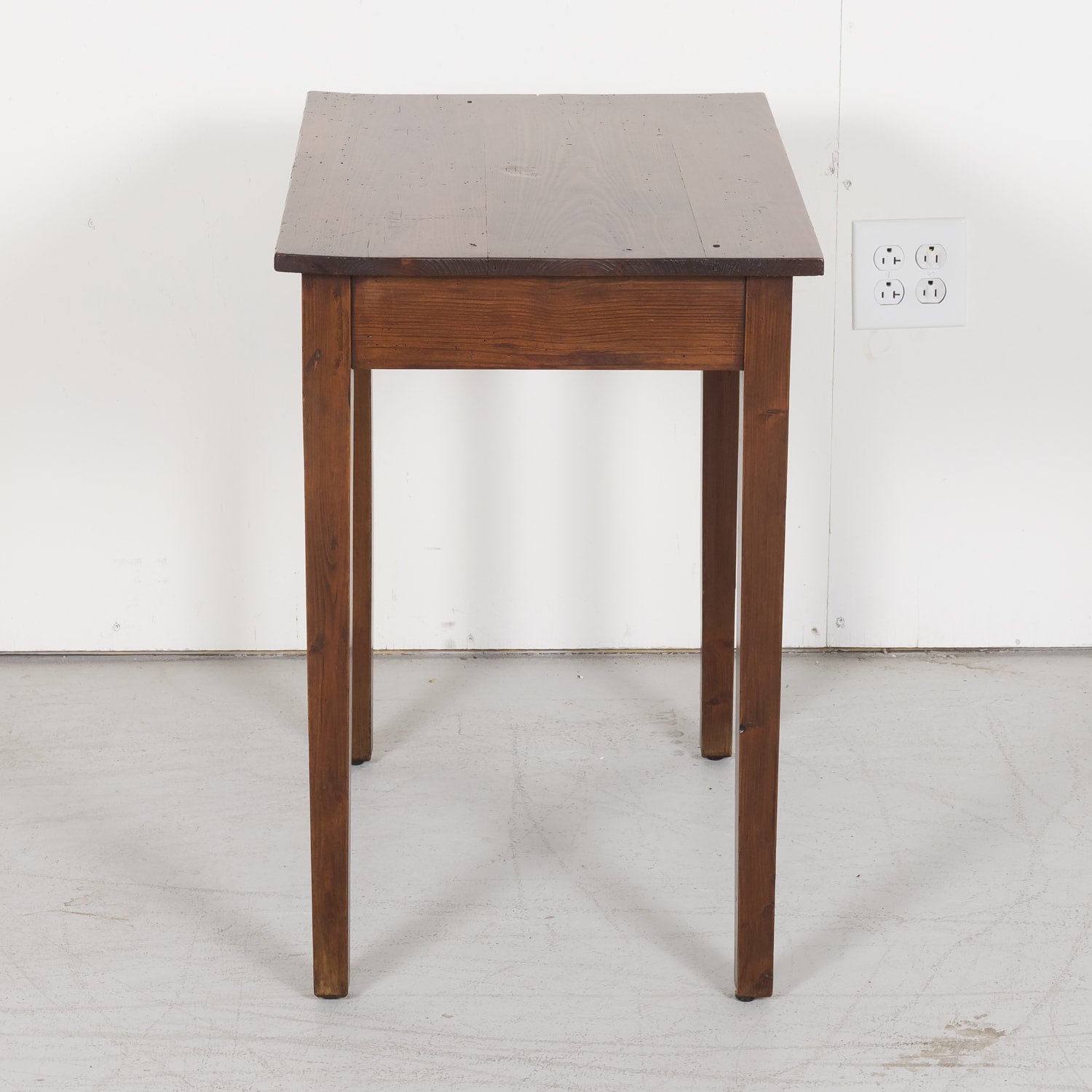 Pine and Walnut Country French Side Table from South of France c. 1890s