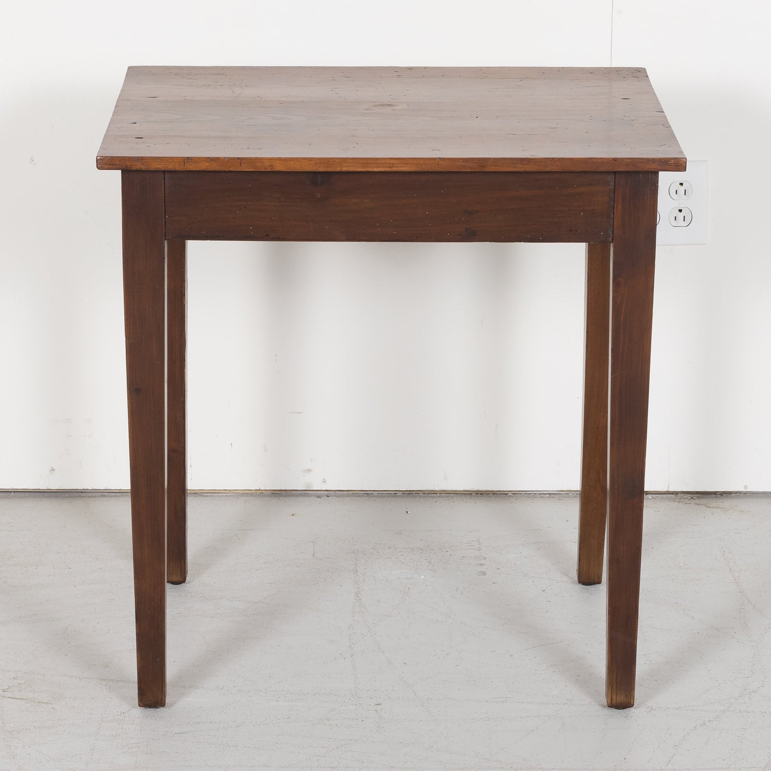 Pine and Walnut Country French Side Table from South of France c. 1890s
