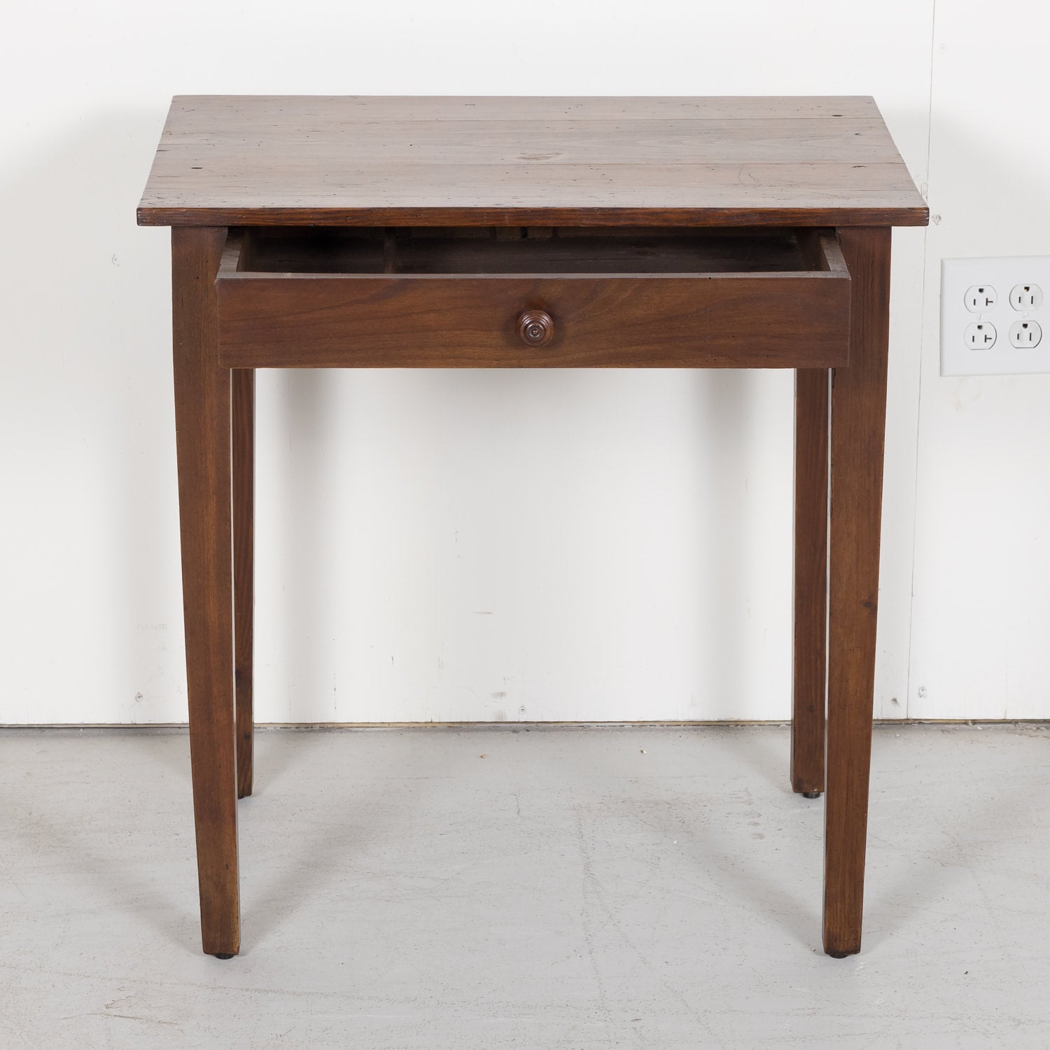 Pine and Walnut Country French Side Table from South of France c. 1890s