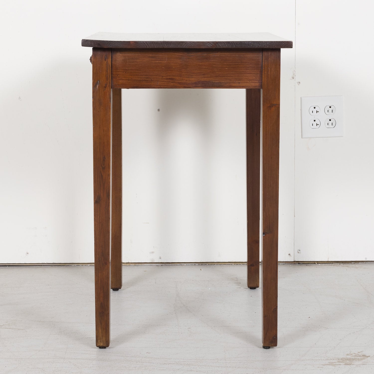 Pine and Walnut Country French Side Table from South of France c. 1890s