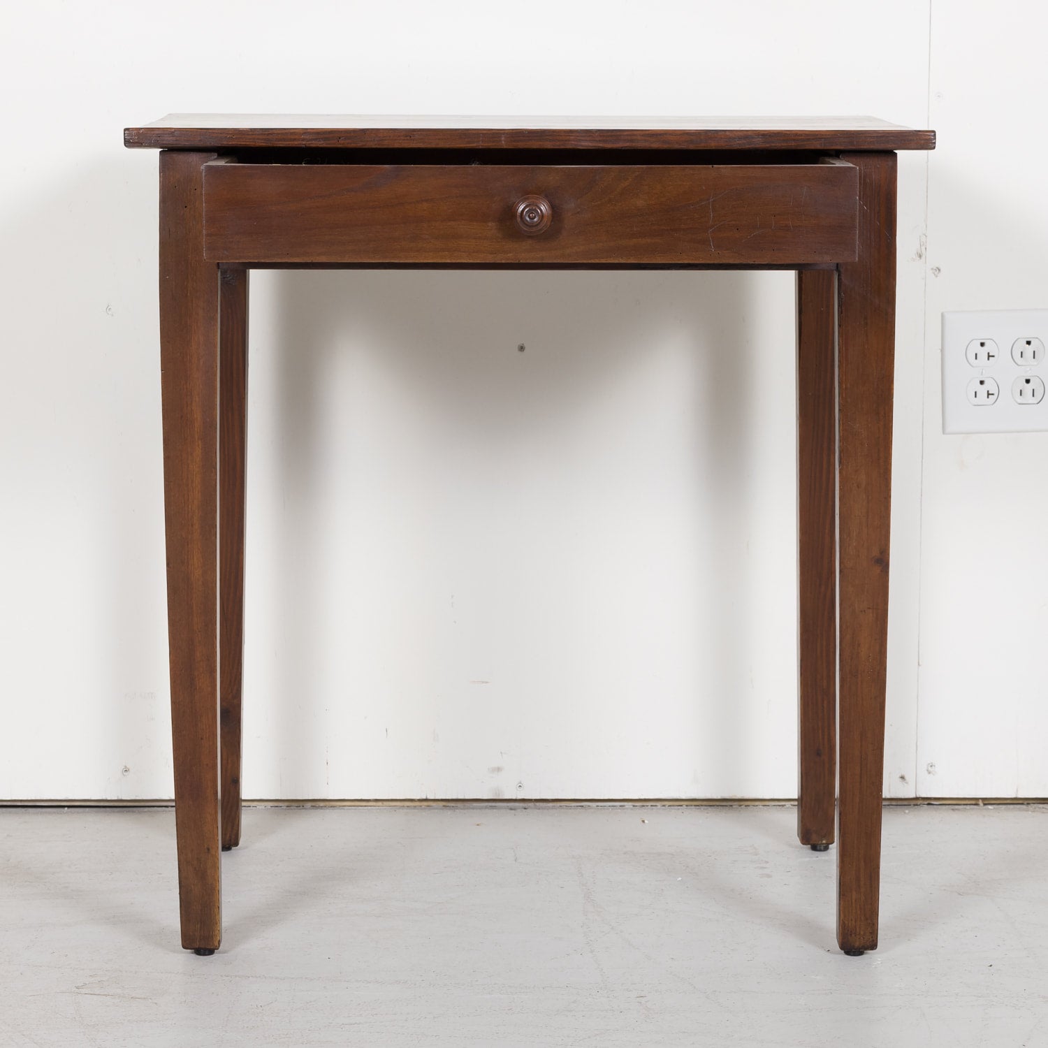 Pine and Walnut Country French Side Table from South of France c. 1890s