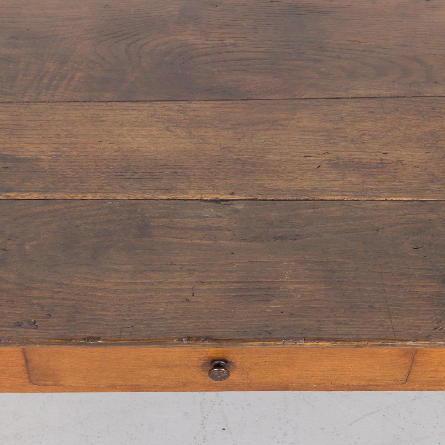 SOLD AT RT - French Country Coffee Table with Chestnut Top and Cherry Bottom from Brittany, France c. 1880s