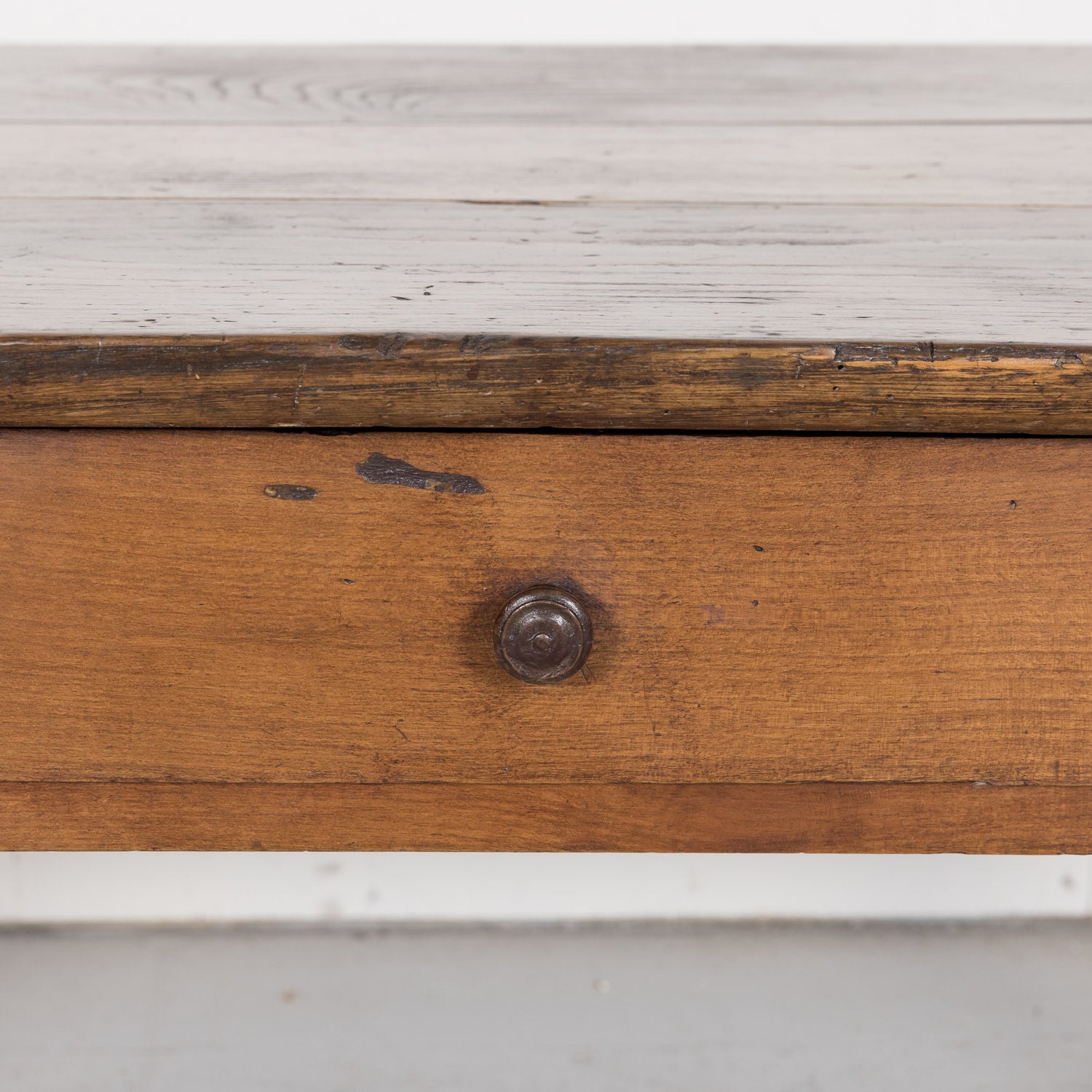 SOLD AT RT - French Country Coffee Table with Chestnut Top and Cherry Bottom from Brittany, France c. 1880s