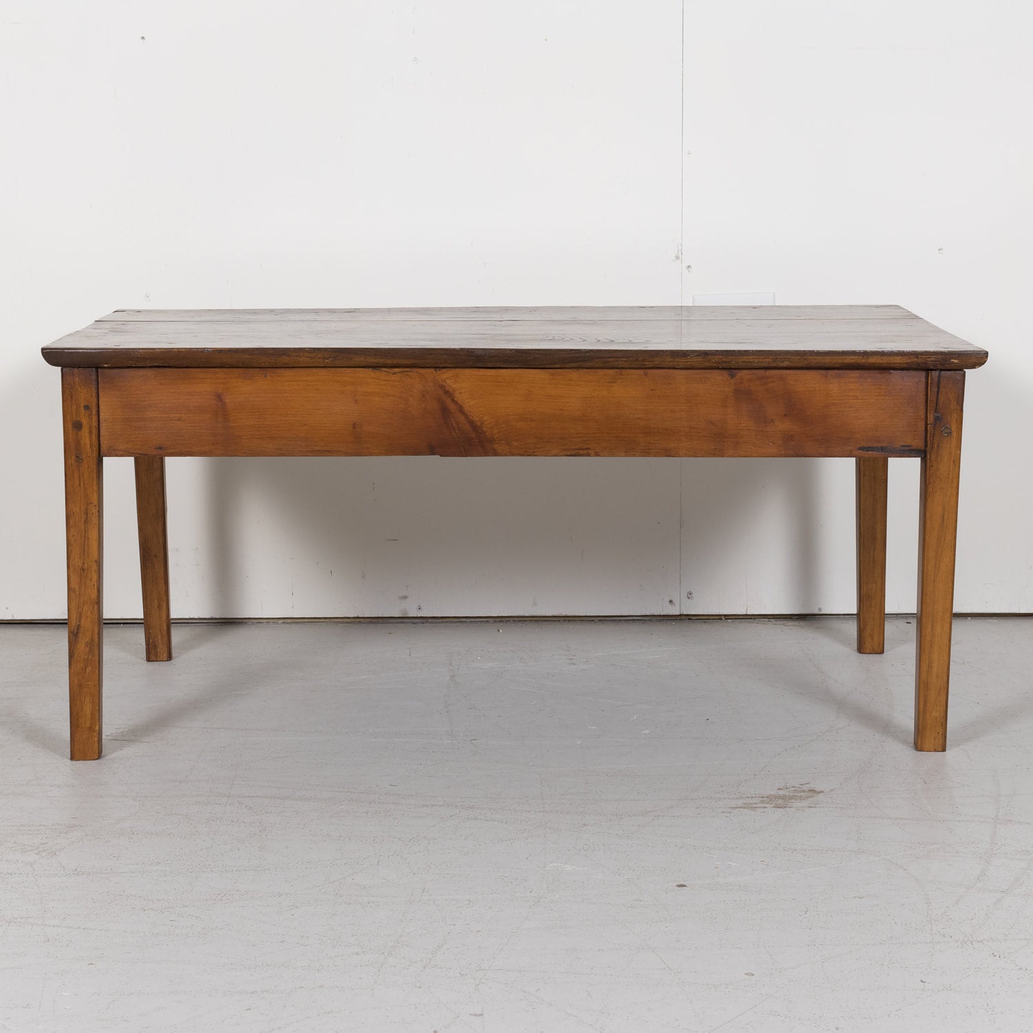 SOLD AT RT - French Country Coffee Table with Chestnut Top and Cherry Bottom from Brittany, France c. 1880s