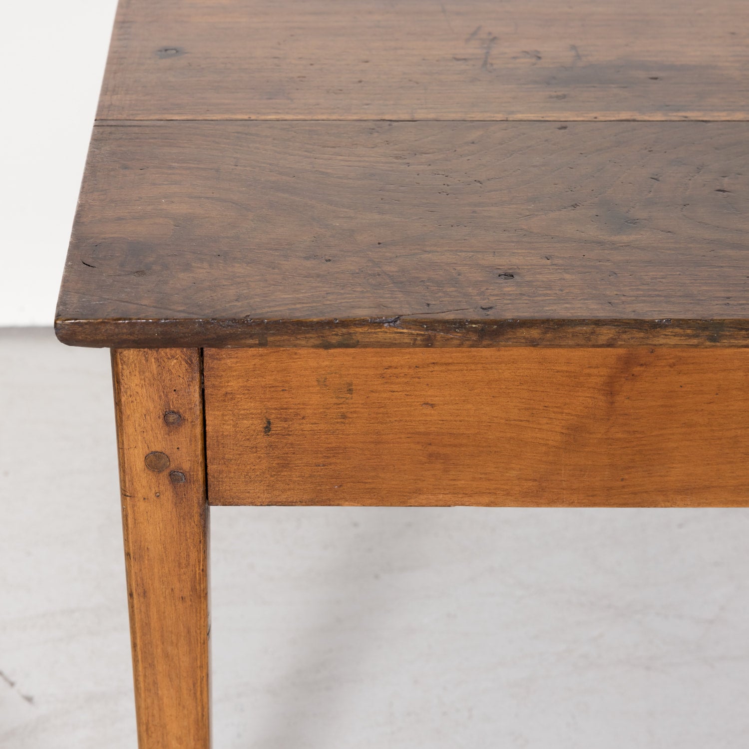 SOLD AT RT - French Country Coffee Table with Chestnut Top and Cherry Bottom from Brittany, France c. 1880s