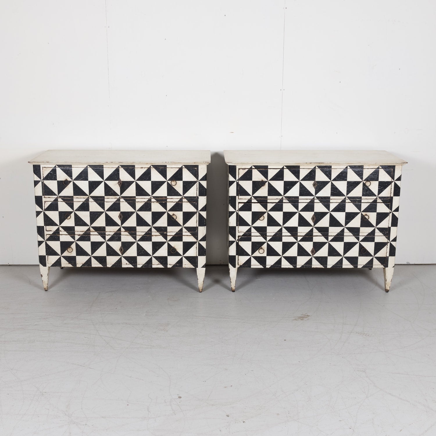 SOLD Pair of Louis XVI Painted Commode from South of France, Circa Early 1900s 