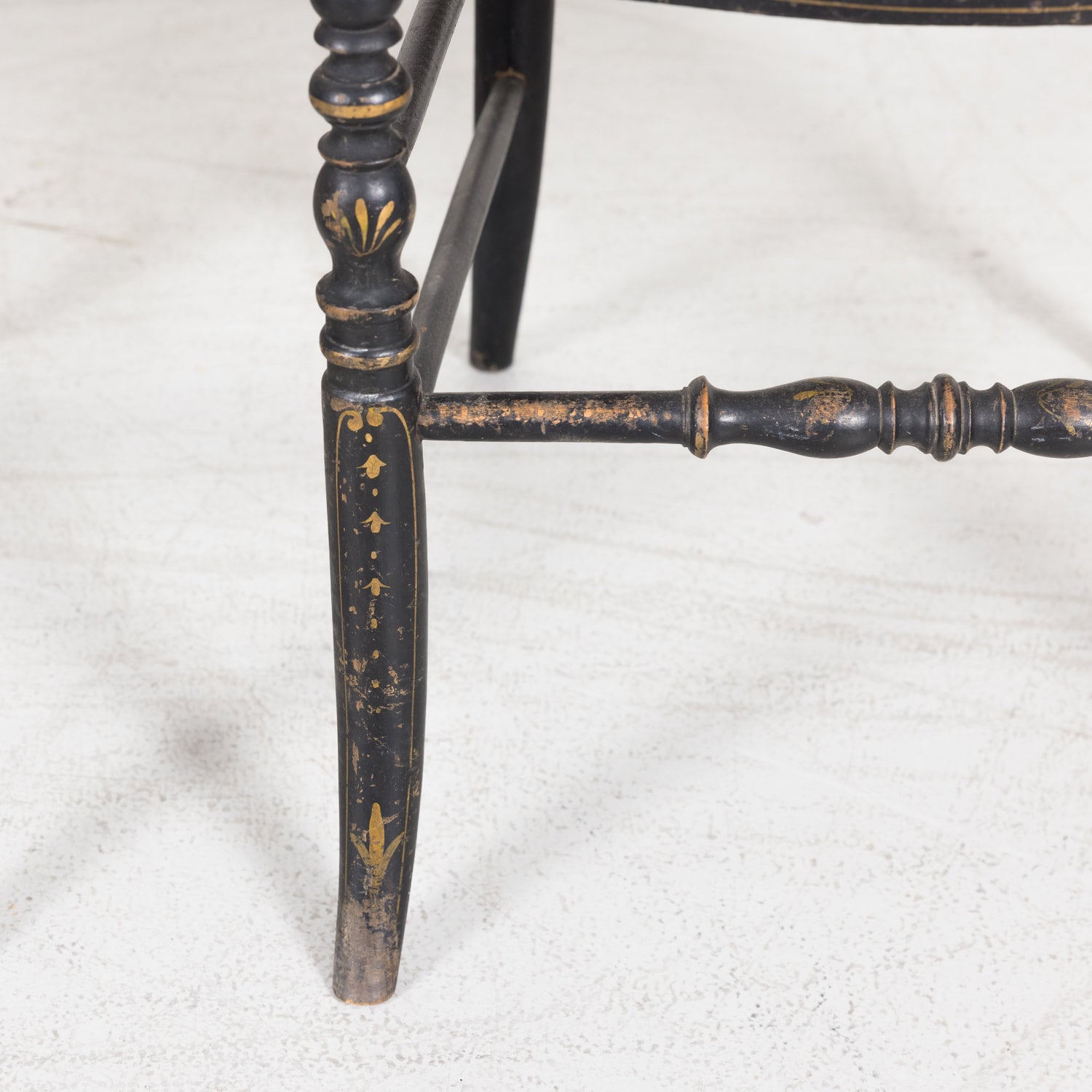 SOLD Pair of Chinoiserie Faux Bamboo Opera Chairs with Velvet Seat from Paris