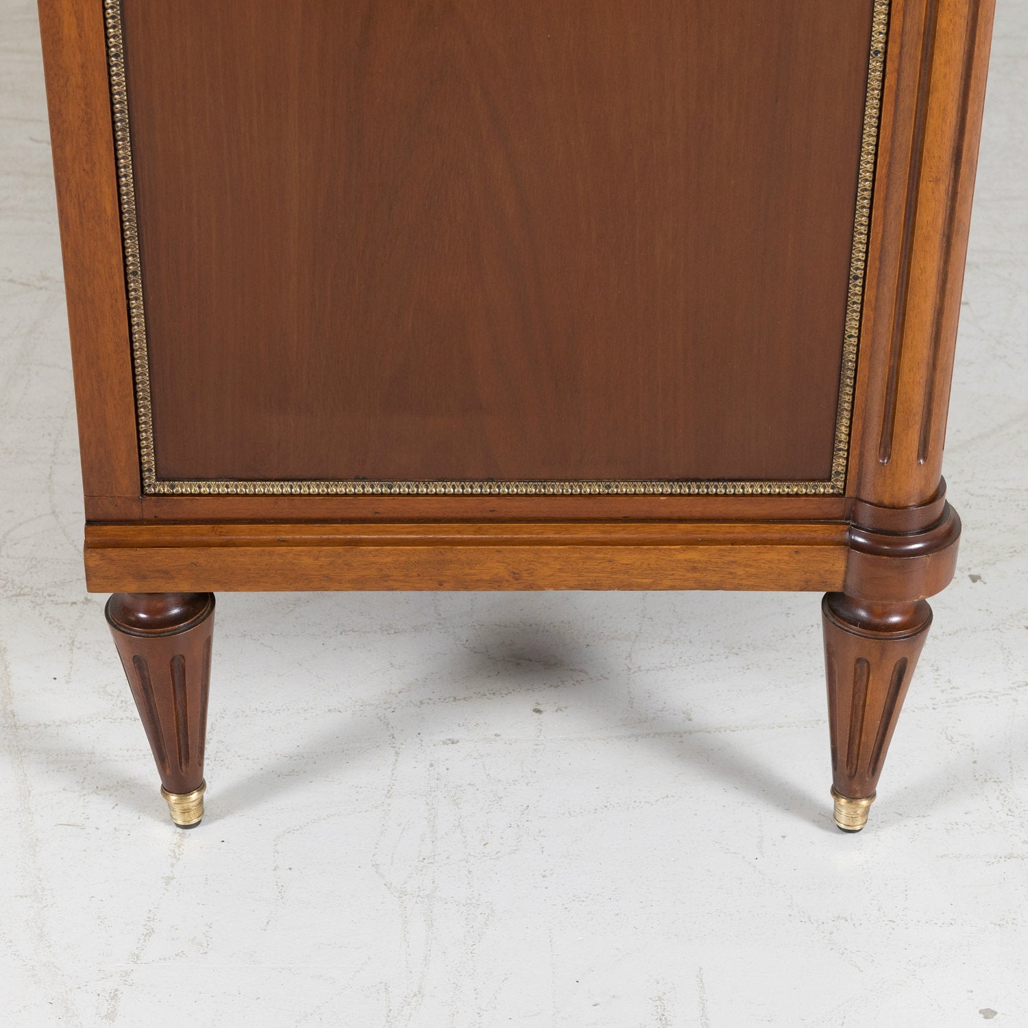 Early 20th Century French Louis XVI Style Mahogany Enfilade Buffet with White Carrara Marble Top