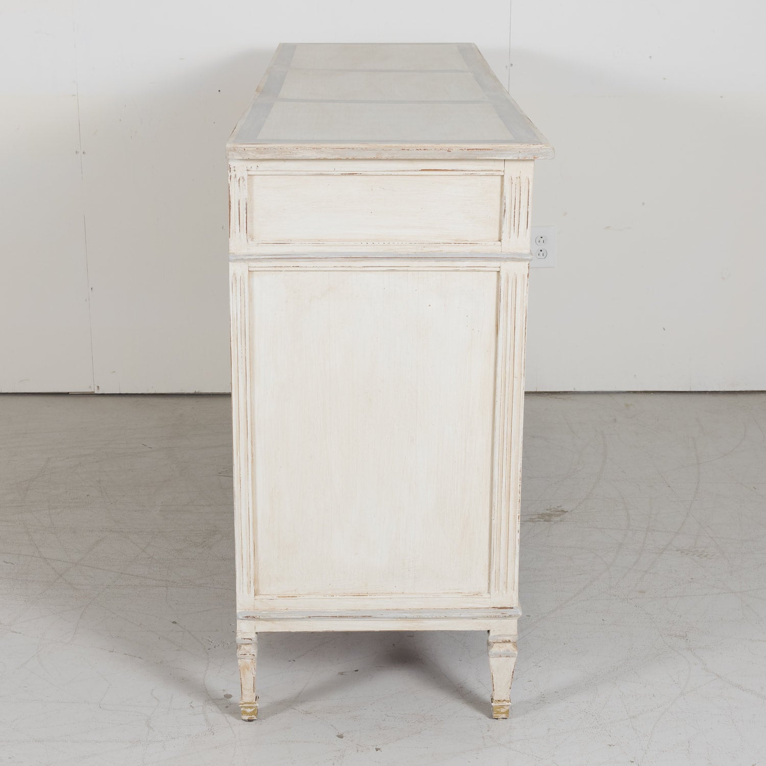 SOLD Louis XVI Painted Enfilade Buffet with Brass Hardware from South of France c. 1930s 