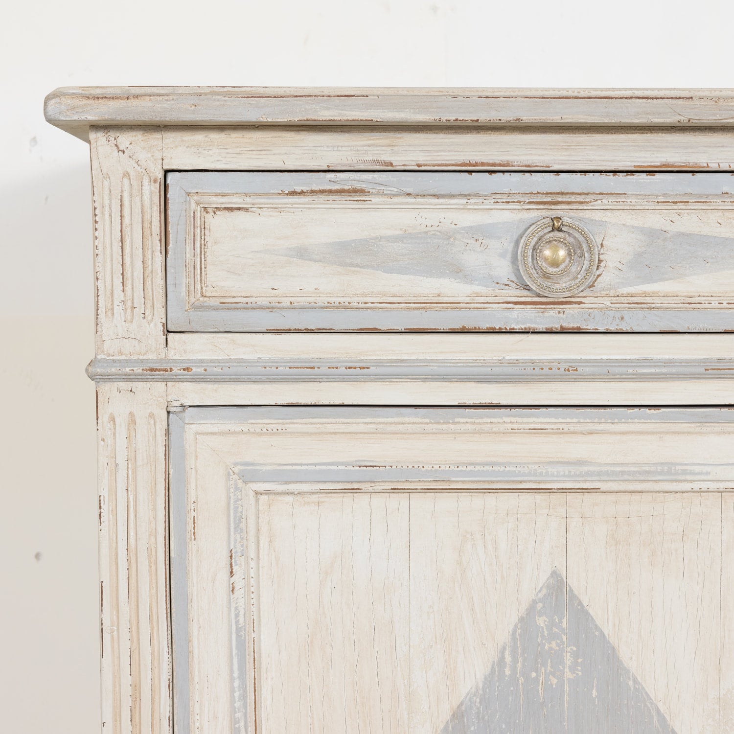 SOLD Louis XVI Painted Enfilade Buffet with Brass Hardware from South of France c. 1930s 