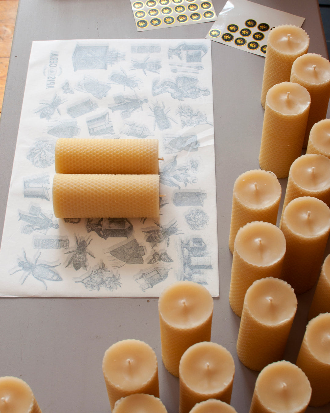 Ambroise Handcrafted French Beeswax Pillar Candles from Provence, Box of 2