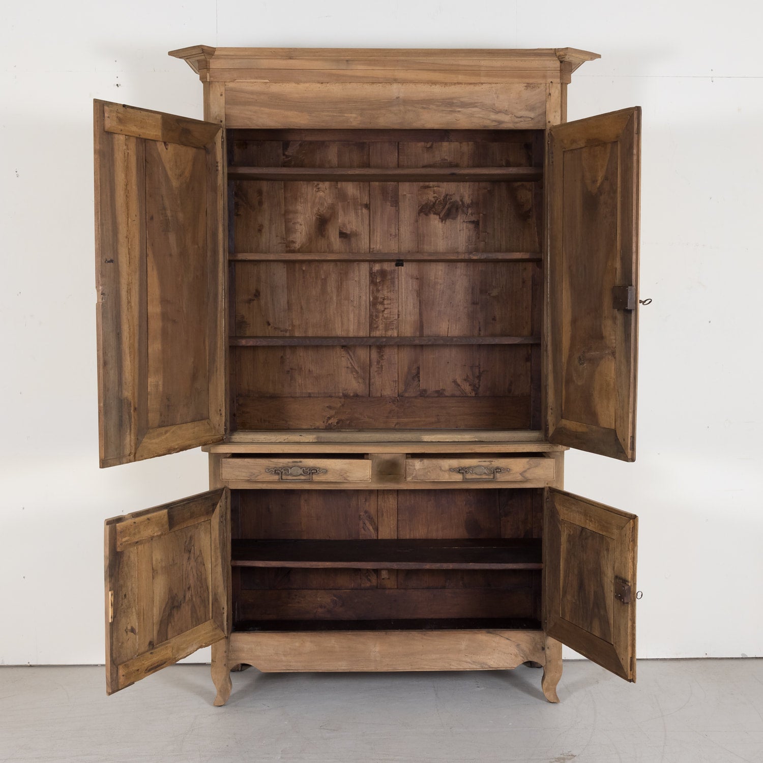Louis XV Transition Louis XVI Buffet Deux Corps made of Solid Walnut Circa Late 18th Century