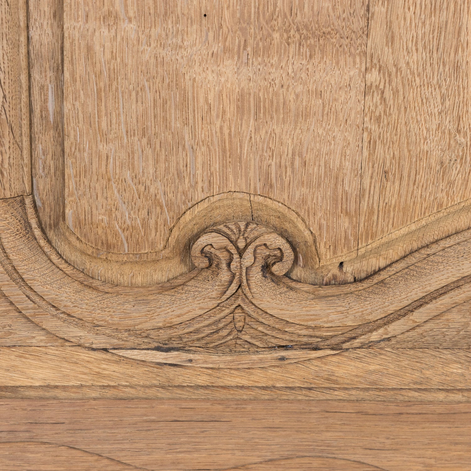 19th Century Carved French Country Louis XV Style Bleached Oak Enfilade Buffet