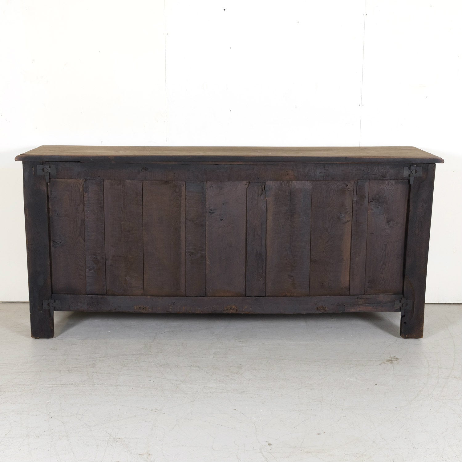 19th Century Carved French Country Louis XV Style Bleached Oak Enfilade Buffet
