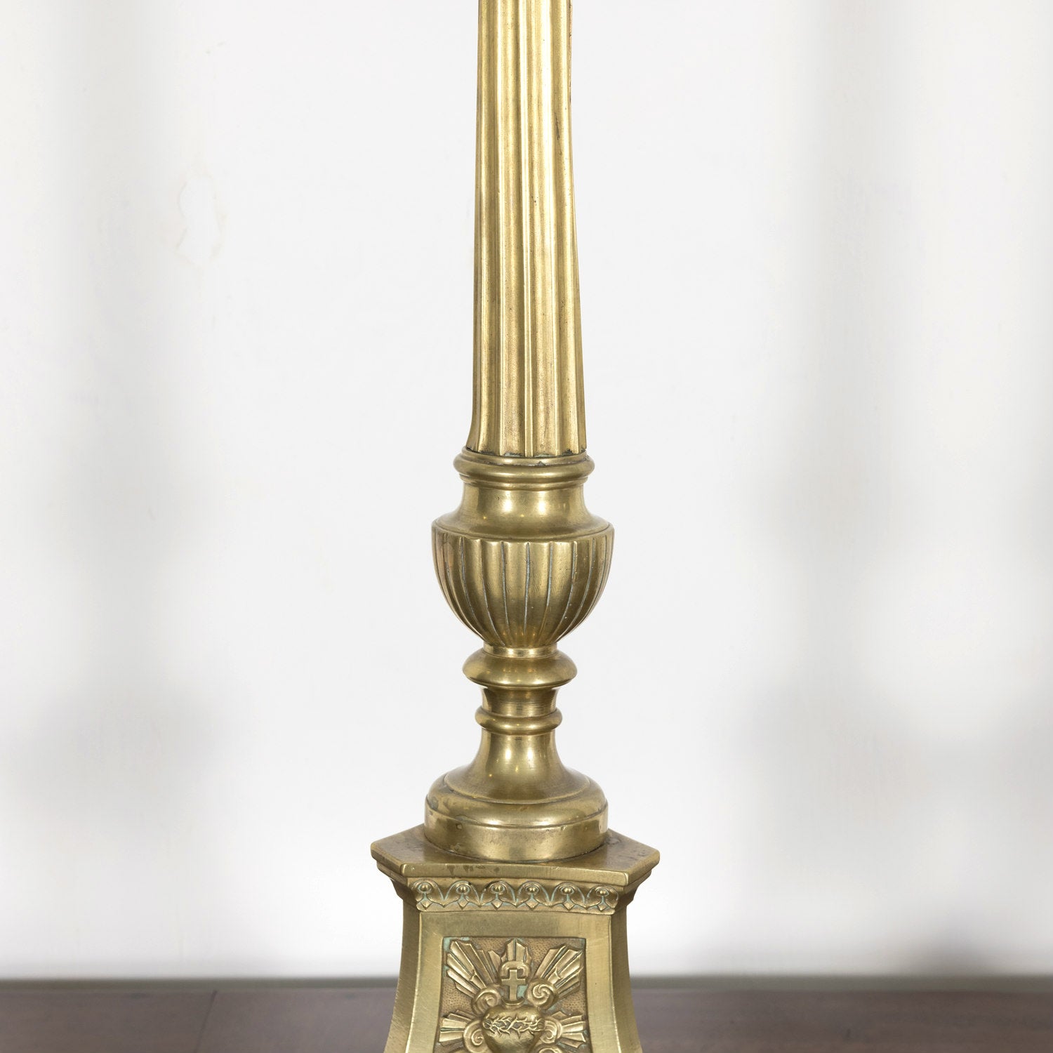 Large Pair of 19th Century French Solid Brass Altar Prickets or Candlesticks