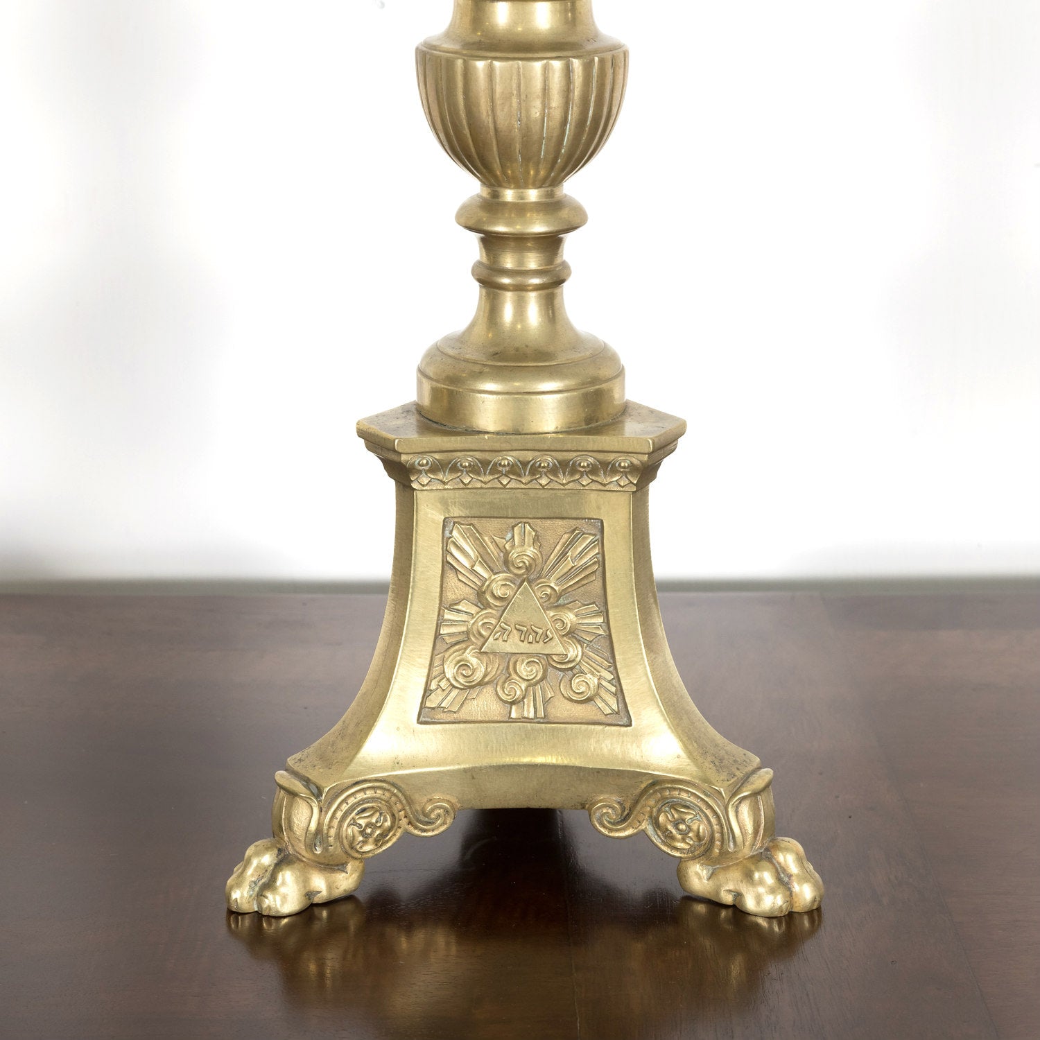 Large Pair of 19th Century French Solid Brass Altar Prickets or Candlesticks