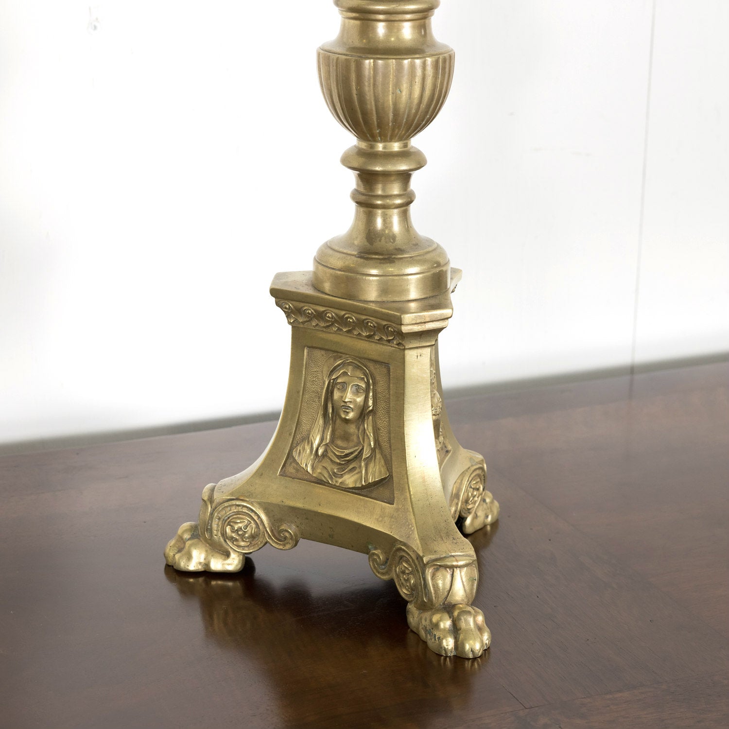 Large Pair of 19th Century French Solid Brass Altar Prickets or Candlesticks