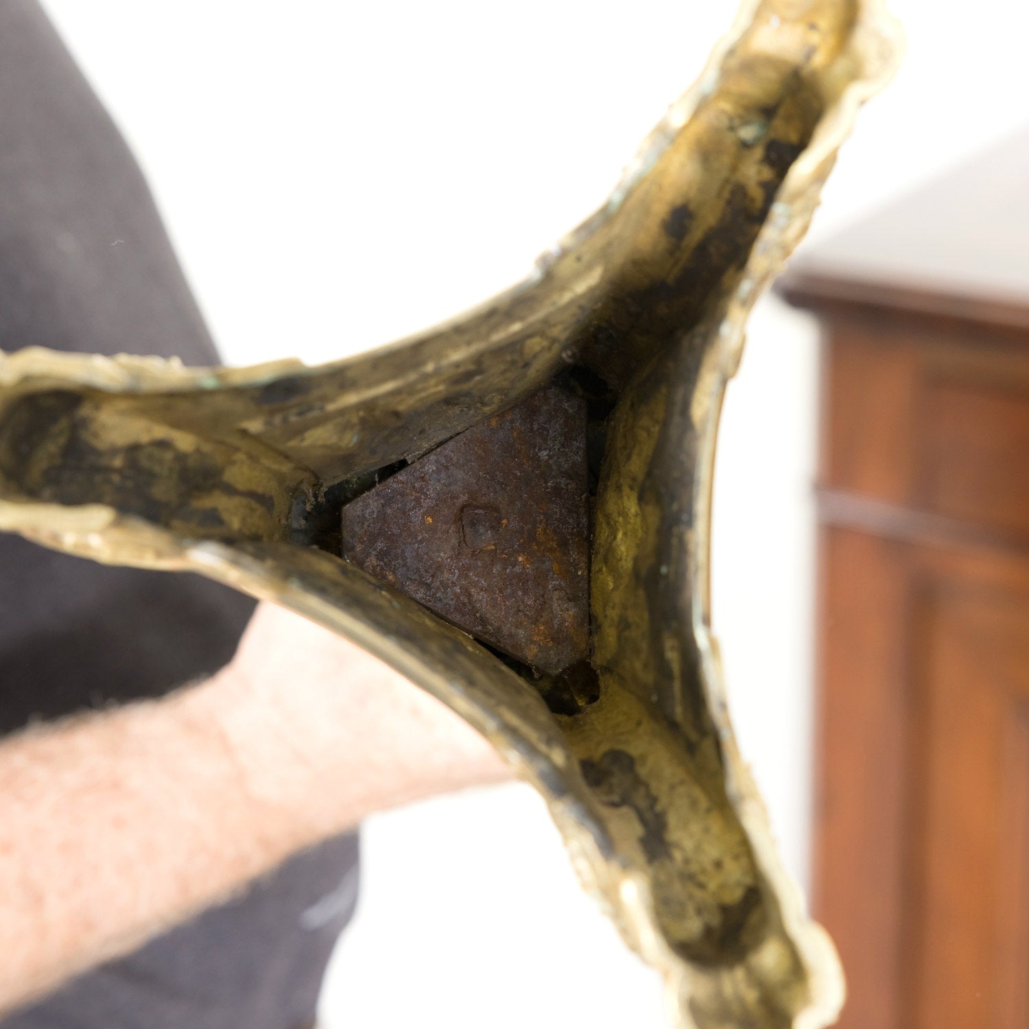 Large Pair of 19th Century French Solid Brass Altar Prickets or Candlesticks