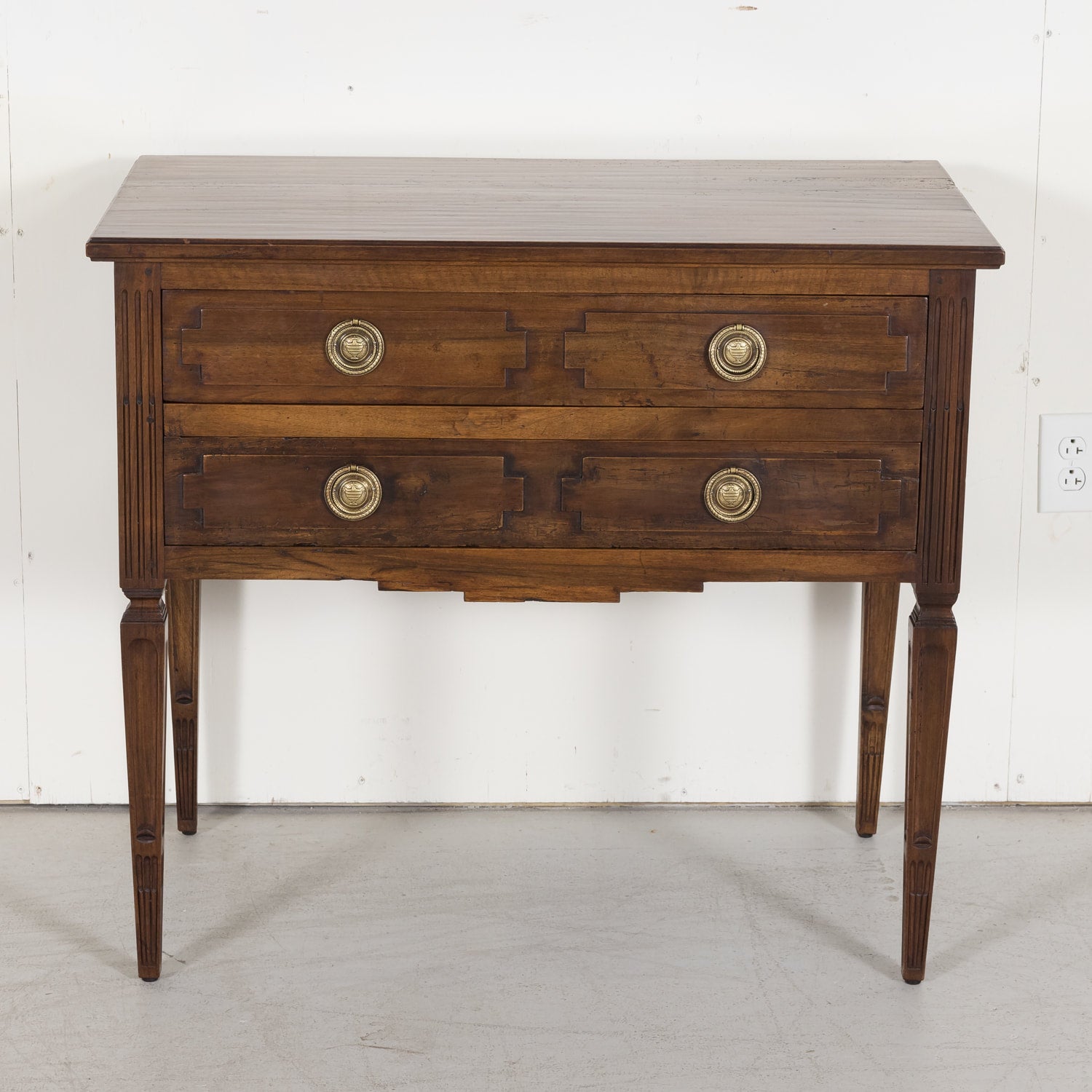SOLD Louis XVI Petite Commode made of Solid Walnut with Bronze Hardware from South of France