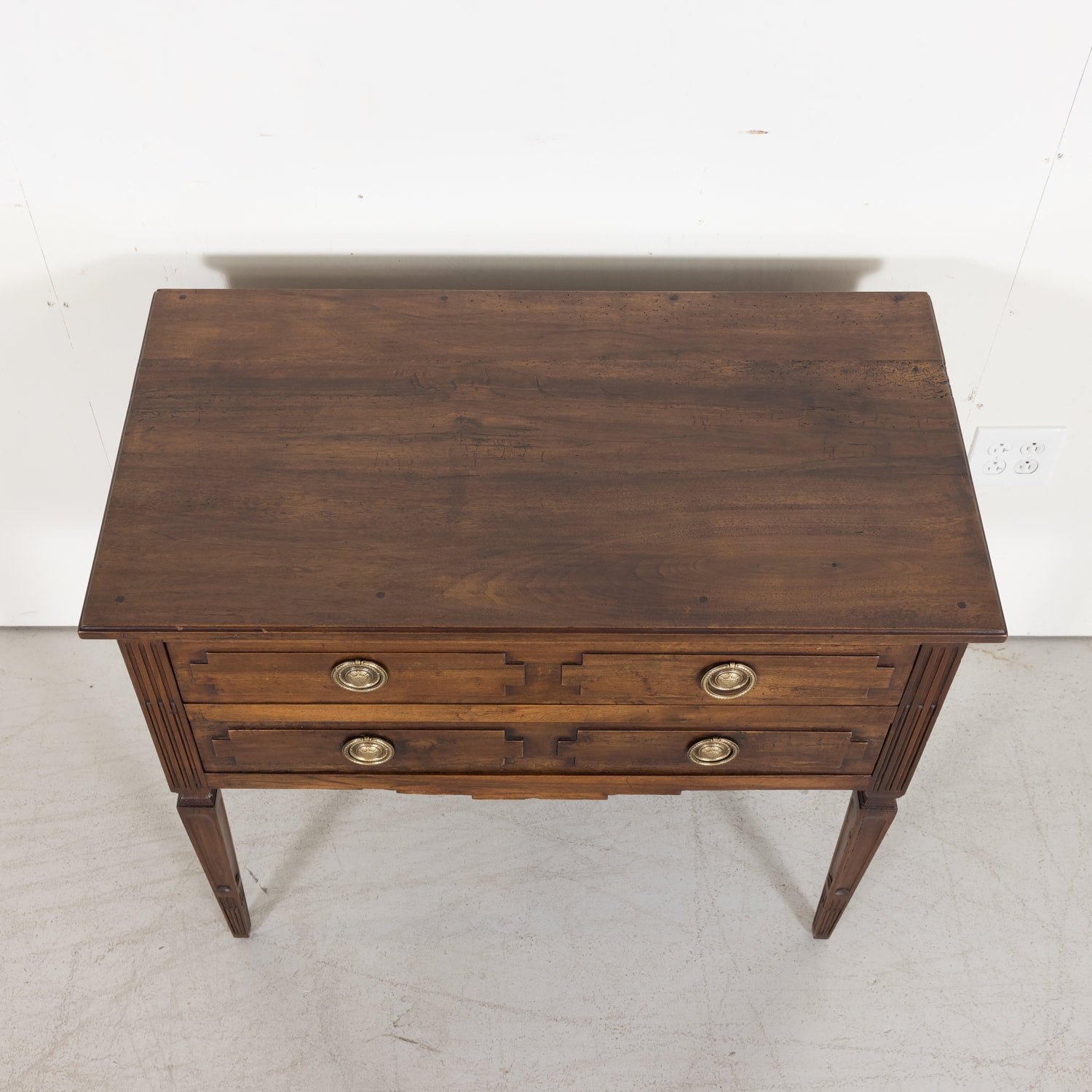 SOLD Louis XVI Petite Commode made of Solid Walnut with Bronze Hardware from South of France