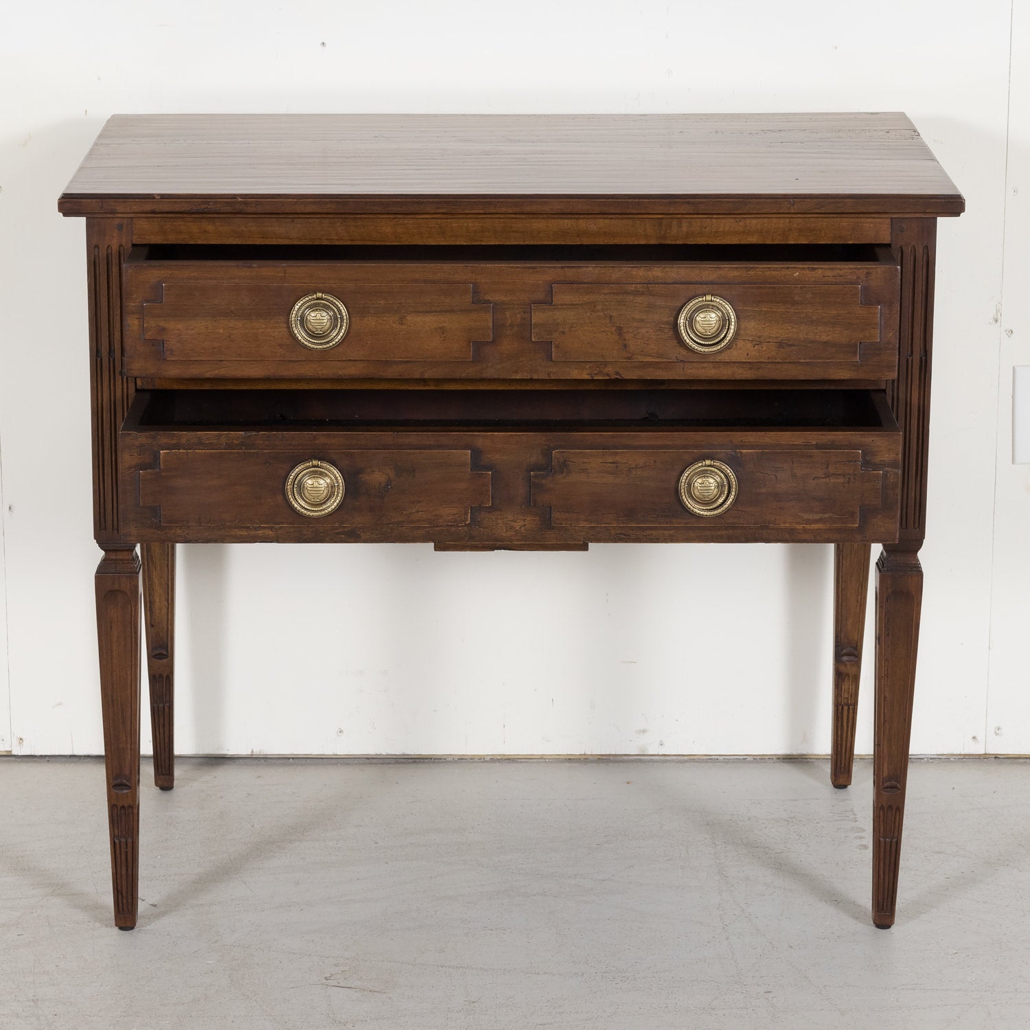 SOLD Louis XVI Petite Commode made of Solid Walnut with Bronze Hardware from South of France